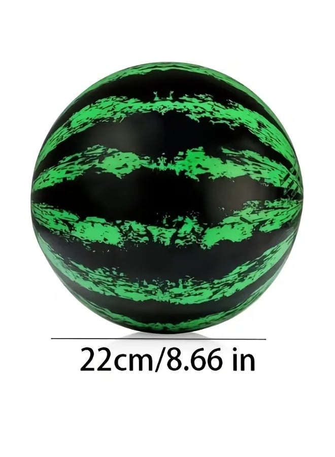 Goolsky 22.86cm Watermelon Pool Diving Ball - Durable PVC Beach & Pool Ball for Family Fun, Vibrant Green with Yellow & Pink Stripes, Bouncy Underwater Game for Beach Parties, Dribbling, Diving, Water Sports, Beach Game Essentials | Summer Pool Toy | Textured Surface - Image 3