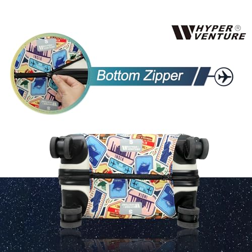 HYPER VENTURE Washable Luggage Cover - Fashion Suitcase Protector Fits 27-30 Inch Luggage (World Voyage, L) - Image 3