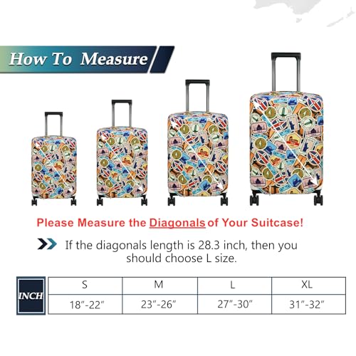 HYPER VENTURE Washable Luggage Cover - Fashion Suitcase Protector Fits 27-30 Inch Luggage (World Voyage, L) - Image 5