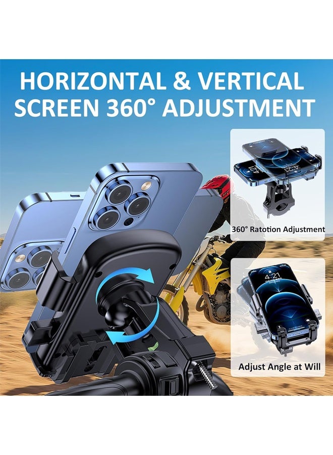 بولوز حامل تثبيت هاتف للدراجة ، حامل هاتف للدراجة النارية للسكوتر ، جبل ، دراجة ترابية ، عربة أطفال ودراجة نارية ، حامل هاتف مقود دوار 360 درجة متوافق مع هواتف آيفون وأندرويد الذكية من 4.5 إلى 7.2 بوصة - Image 5