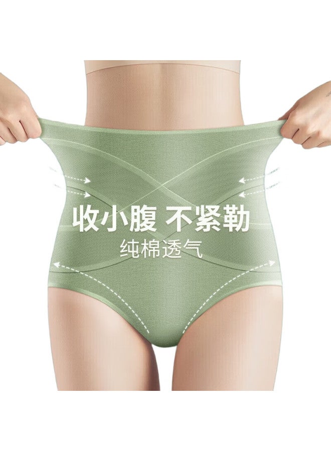 Mei Ya Ting Meiyating Women'S Underwear, High-Waist Seamless Pure Cotton Crotch, Antibacterial, Tummy Control Lifting Triangle Briefs, 3-Pack, Size L - Image 2