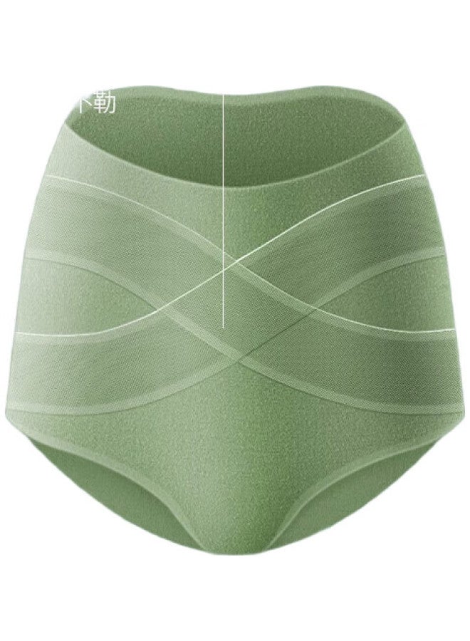 Mei Ya Ting Meiyating Women'S Underwear, High-Waist Seamless Pure Cotton Crotch, Antibacterial, Tummy Control Lifting Triangle Briefs, 3-Pack, Size L - Image 3