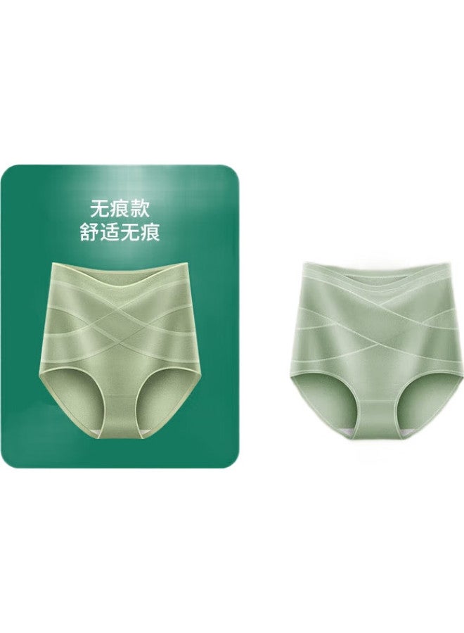 Mei Ya Ting Meiyating Women'S Underwear, High-Waist Seamless Pure Cotton Crotch, Antibacterial, Tummy Control Lifting Triangle Briefs, 3-Pack, Size L - Image 1