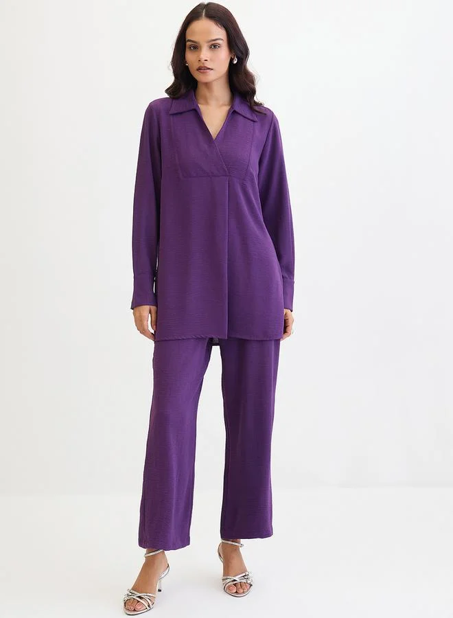 Femmella Women Longline Top and Trousers Co-Ords
