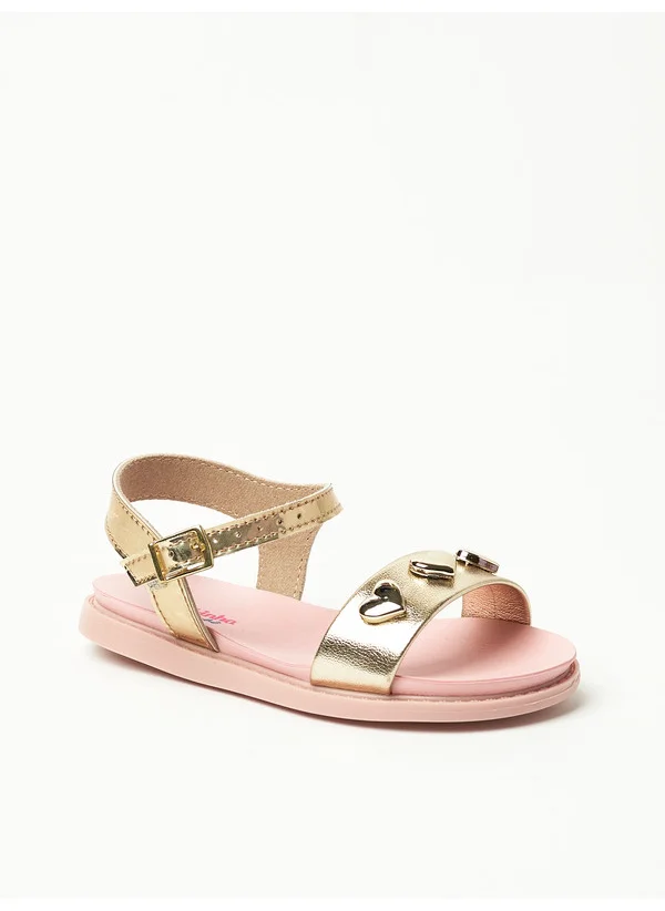 موليكينها Molekinha Infant Girls Sandals With Back Strap Golden | Made In Brazil