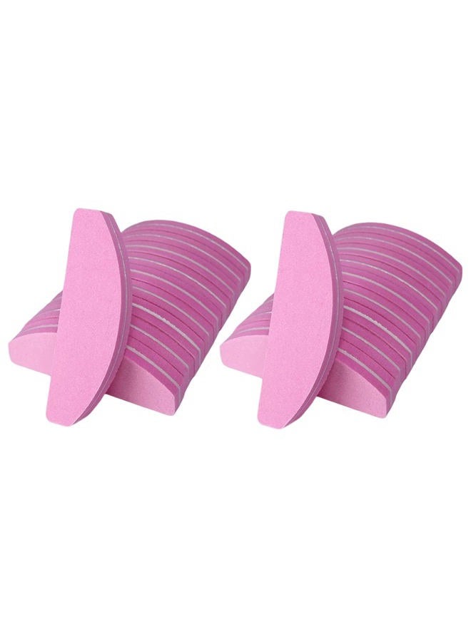 GigaGround 20 PCs Nail Buffers, Double Sided Nail Files Buffer Blocks 100/180 Grit Portable Washable Sanding Buffing File Arc Shape (Pink) - Image 1