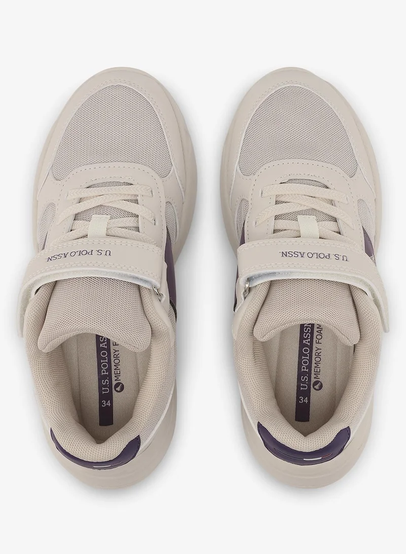 U.S. Polo Assn. 6P LORENA JR GLB 6FX GIRL OD_BEIGE U.S. Polo Assn. Lorena Girl's Comfortable Stylish Casual Everyday Low Top Sneaker - Beige for Kids | Best Price UAE