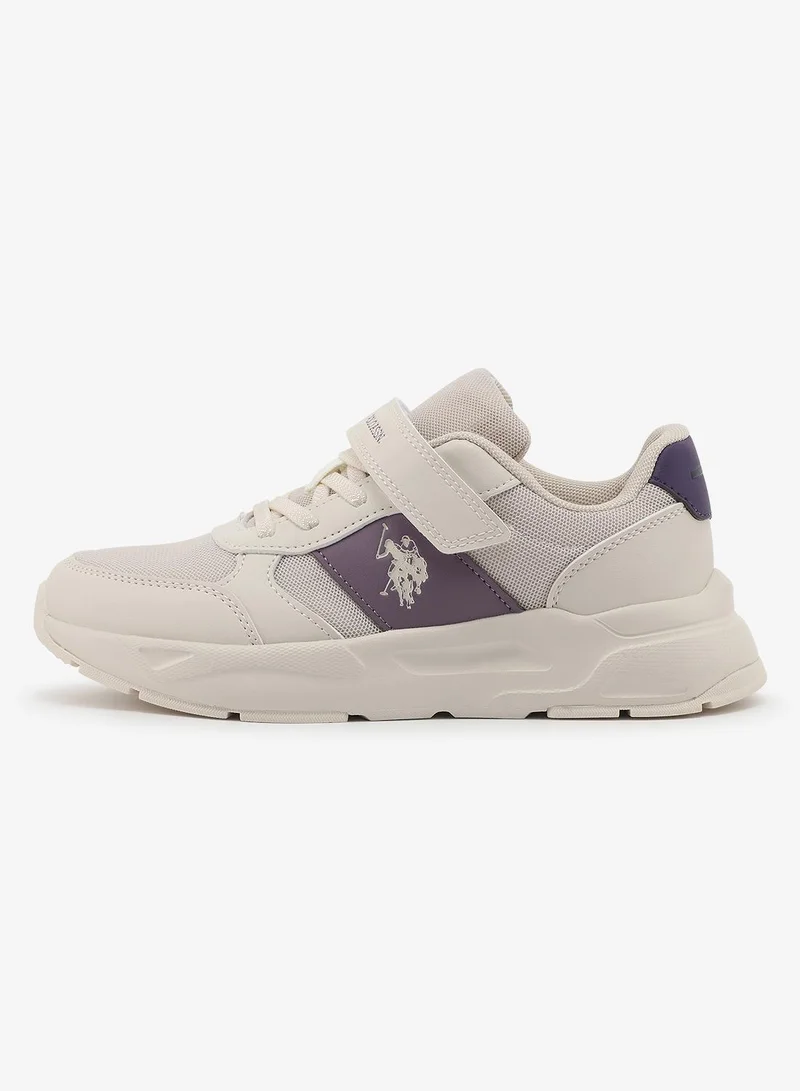 U.S. Polo Assn. U.S. Polo Assn. Lorena Girl's Comfortable Stylish Casual Everyday Low Top Sneaker - Beige
