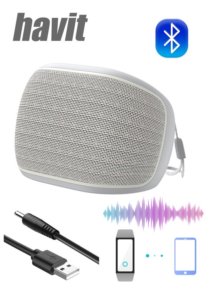 havit Portable Waterproof Bluetooth Speaker (White) Microphone Outdoor Speaker Rechargeable Support AUX, TF, USB, Voice Assistant, Call - Image 1