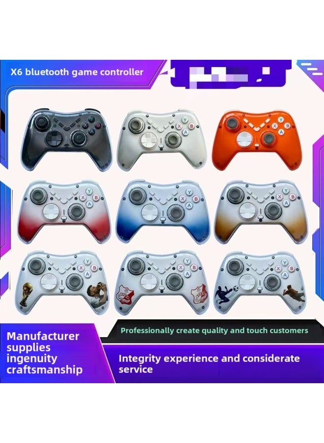 Generic X6 Wireless Bluetooth Game Handle Arcade Direct Connection System IOS Chicken Game Mobile Phone Android-Product Color:Orange With Packaging And Bracket  - Image 1