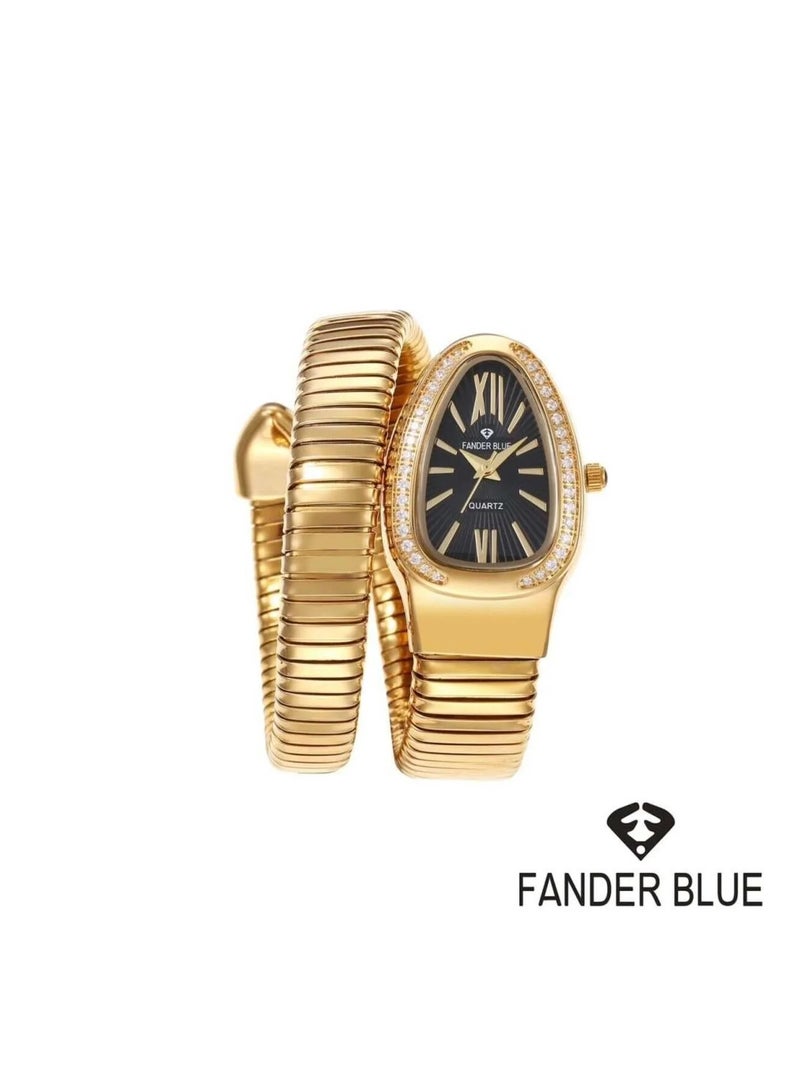 Fenderbello Luxury Women's Watch in Stainless Steel with Snake Design