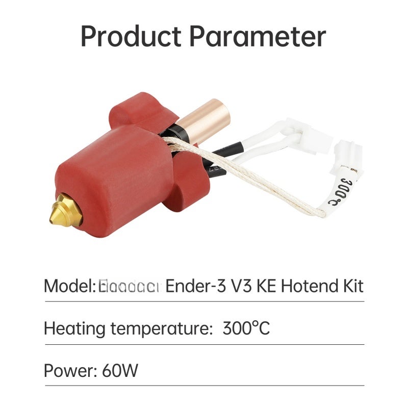 Ceramic Heating Block Kit 60W Ceramic Heat Ring Bi-Metal Heat Break 3D Printer Accessory - 500Mm/S High-Speed Printing 300°C Temperature Ender-3 V3 Ke Hotend For Creality Ender-3 V3 Ke 3D Printers - Image 3