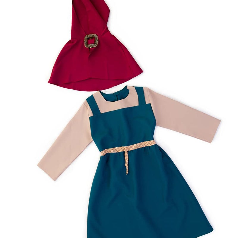 Pretend to Bee Women Viking Costume Girls 7-9 Years Fancy Dress Kids Hooded Cape Costume & Brooch - Image 2