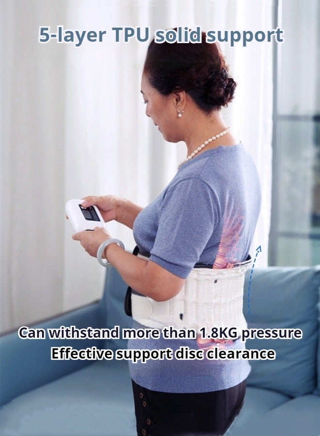 M MIAOYAN Automatic inflatable waist support belt, fixed lumbar support, massage belt, medical waist support, lumbar spine fixation belt, stretch waist support fixator (suitable for waist circumference 34-39in) - Image 4