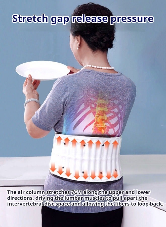 M MIAOYAN Automatic inflatable waist support belt, fixed lumbar support, massage belt, medical waist support, lumbar spine fixation belt, stretch waist support fixator (suitable for waist circumference 34-39in) - Image 3