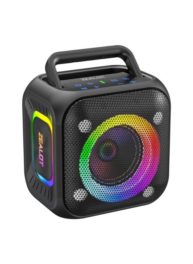 زيلوت مكبر صوت ZEALOT PT01 60 وات بلوتوث محمول مع إضاءة RGB ديناميكية ستيريو عالي الصوت بمضخة باس قوية بطارية 6000 مللي أمبير لمدة تشغيل 30 ساعة متوافق مع الهواتف الذكية/الأجهزة اللوحية/أجهزة اللابتوب/التلفزيون/أجهزة الكمبيوتر - Image 3