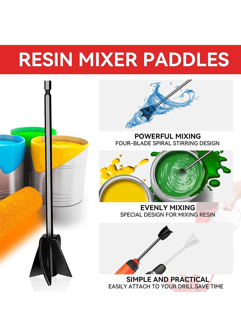 SYOSI - Resin Mixer Paddles Epoxy Mixer Reusable Paint Mixer Paint Stirrer Drill Attachment for Resin 4 Packs - Image 1