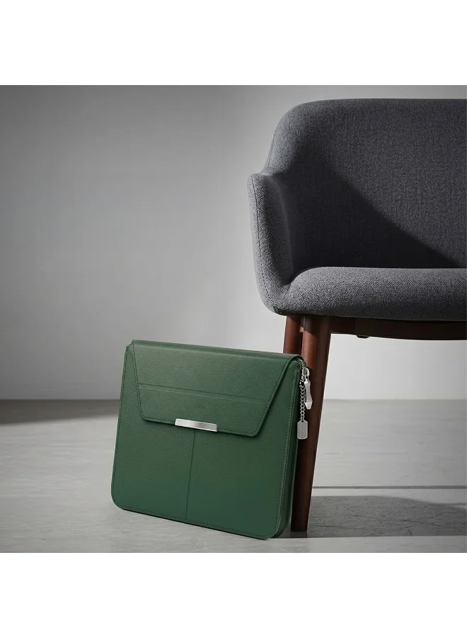 Mobcos Mobcos Green Laptop Sleeve Mobcos Green Laptop Sleeve Bag for 15–16 Inch Laptops | Slim Premium PU Leather Waterproof Protective Case with Soft Inner Lining, Smooth Zipper & Lightweight  | Best Price UAE