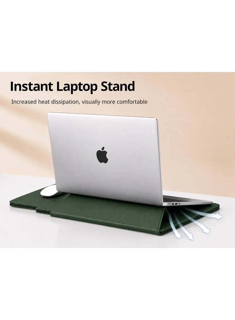 Mobcos Mobcos Green Laptop Sleeve Mobcos Green Laptop Sleeve Bag for 15–16 Inch Laptops | Slim Premium PU Leather Waterproof Protective Case with Soft Inner Lining, Smooth Zipper & Lightweight  | Best Price UAE