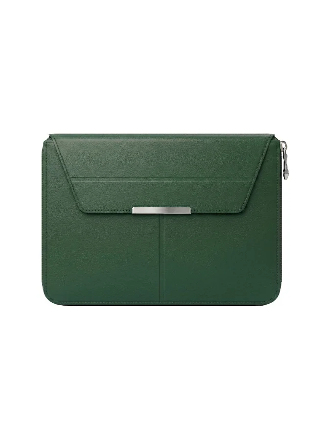 Mobcos Mobcos Green Laptop Sleeve Bag for 15–16 Inch Laptops | Slim Premium PU Leather Waterproof Protective Case with Soft Inner Lining, Smooth Zipper & Lightweight