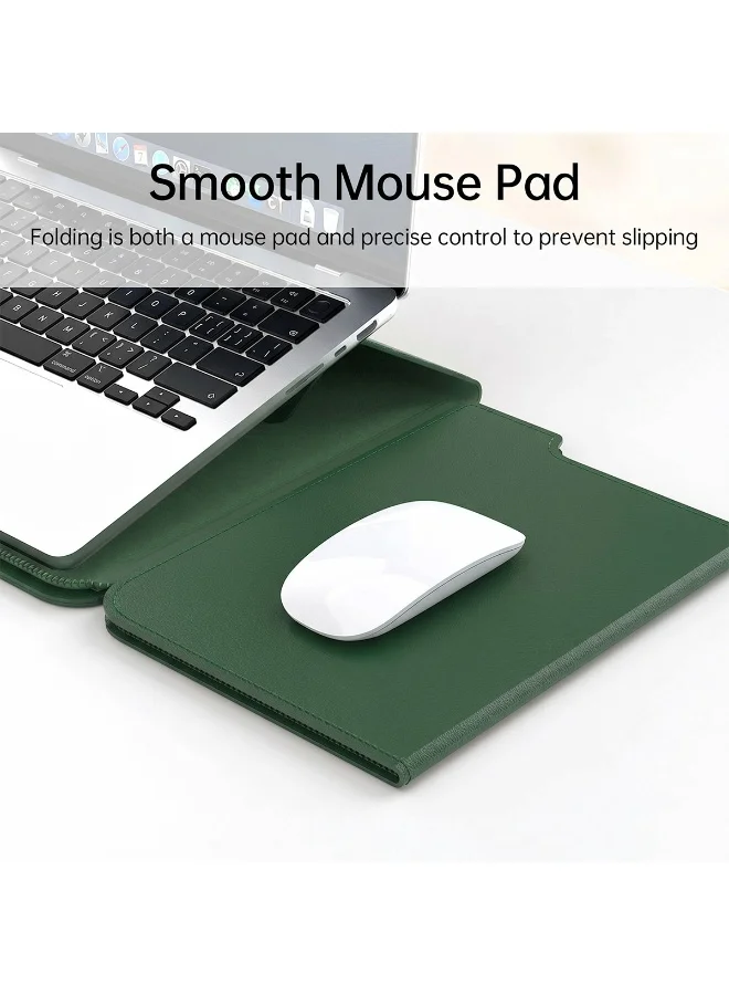 Mobcos Mobcos Green Laptop Sleeve Mobcos Green Laptop Sleeve Bag for 15–16 Inch Laptops | Slim Premium PU Leather Waterproof Protective Case with Soft Inner Lining, Smooth Zipper & Lightweight  | Best Price UAE