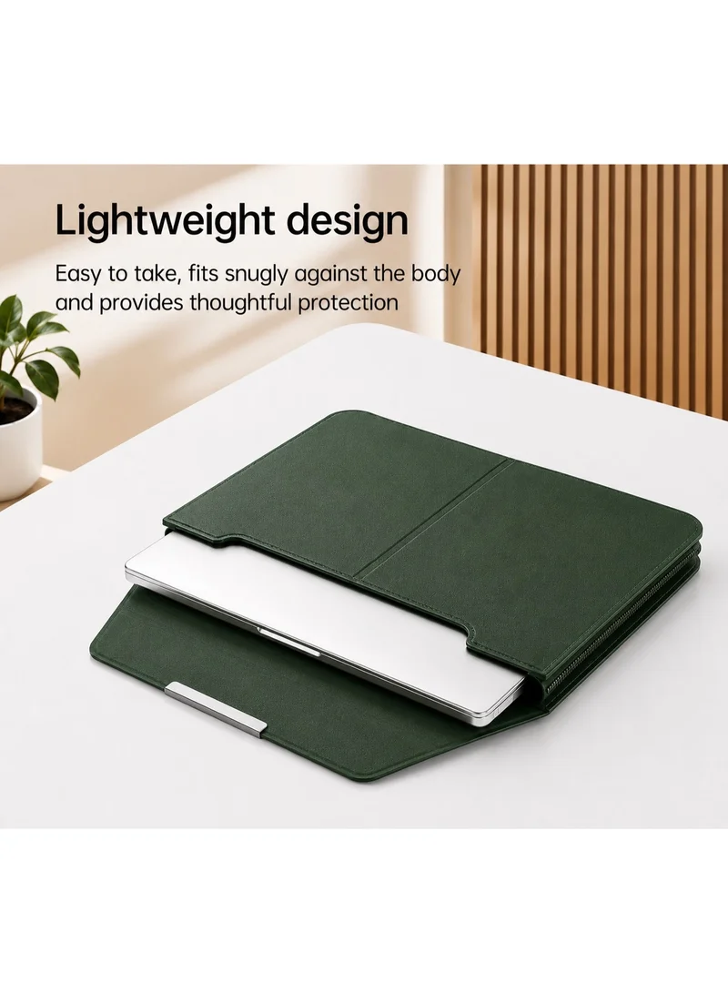 Mobcos Mobcos Green Laptop Sleeve Mobcos Green Laptop Sleeve Bag for 15–16 Inch Laptops | Slim Premium PU Leather Waterproof Protective Case with Soft Inner Lining, Smooth Zipper & Lightweight  | Best Price UAE