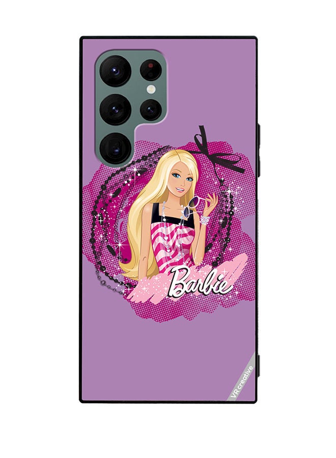 VR CREATIVE Protective Case Cover For Samsung Galaxy S22 Ultra 5G Logo Barbie Design Multicolour - Image 1