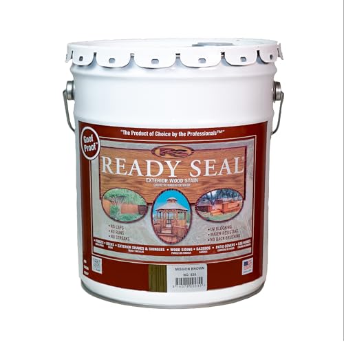 Ready Seal Exterior Wood Stain | Semi-Transparent Oil-Based Formula | Professional Grade Stain and Sealer in One | Ideal for Decks, Fences, Pergolas, Wood Siding & More | 5 Gallon | Mission Brown - Image 1