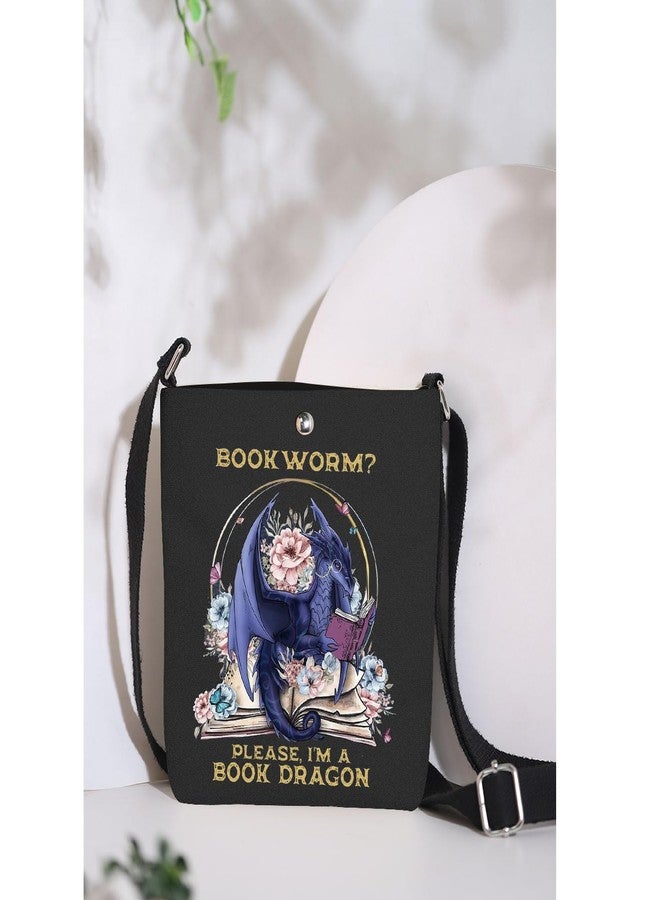 MAOFAED Fantasy Dragon Crossbody Bag, Fantasy Reader Gift, Bookworm Gift, I'm A Book Dragon - Image 3