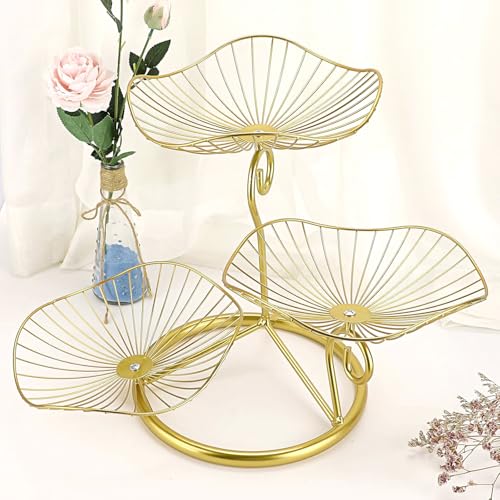 OwnMy 3-Tier Fruit Basket Stand Decorative Iron Fruit Bowl, Metal Wire Fruit Holder Storage Trays Table Countertop Holder for Vegetables Bread Snack, Modern Fruit Bowls for Kitchen Home Use - Image 5