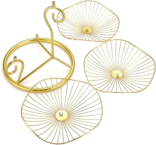 OwnMy 3-Tier Fruit Basket Stand Decorative Iron Fruit Bowl, Metal Wire Fruit Holder Storage Trays Table Countertop Holder for Vegetables Bread Snack, Modern Fruit Bowls for Kitchen Home Use - Image 4