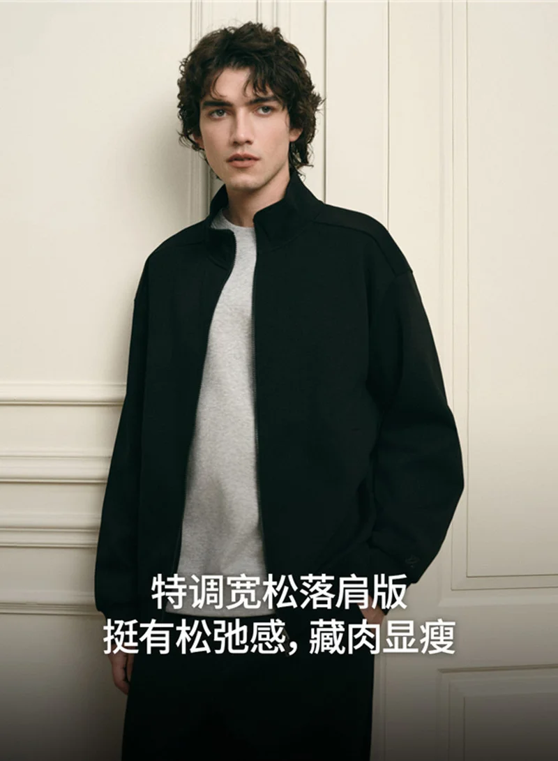 Men’s Regular Fit Interlock Full‑Zip Long Sleeve Jacket