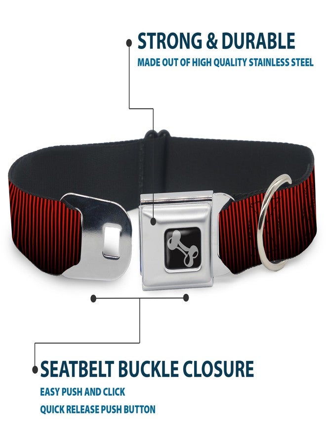 Buckle Down Dog Collar Seatbelt Buckle Vertical Stripes Transition Black Red 15 to 26 Inches 1.0 Inch Wide - Image 4