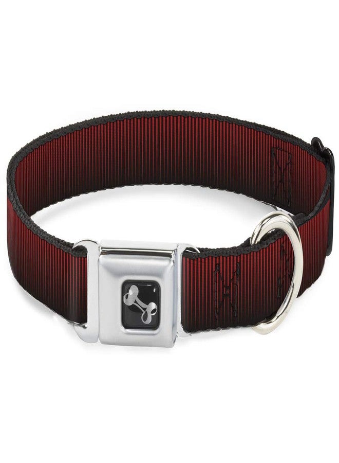 Buckle Down Dog Collar Seatbelt Buckle Vertical Stripes Transition Black Red 15 to 26 Inches 1.0 Inch Wide - Image 1