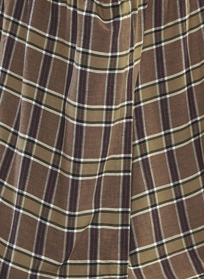 VHC Brands Wyatt Bedding Accessory, Queen Skirt 60x80x16, Plaid Tan - Image 5
