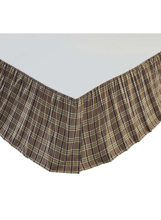 VHC Brands Wyatt Bedding Accessory, Queen Skirt 60x80x16, Plaid Tan - Image 4