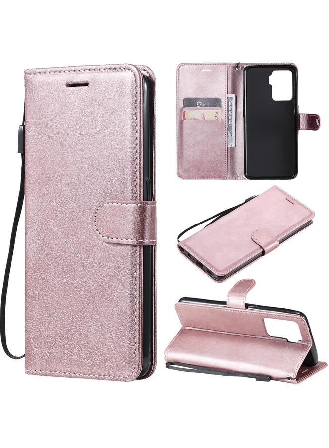 اس-توب جراب لهاتف OPPO F19 Pro 4G، جراب جلدي واقي قابل للطي أفقيًا بلون سادة مع حامل وفتحات للبطاقات ومحفظة وإطار صورة وحبل - Image 1