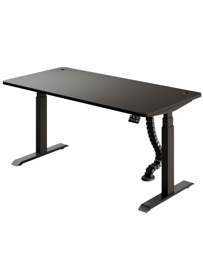 AFTERWORK - Neo Max Series Electric Height Adjustable Standing Desk Gaming Table | 140x75 cm | Black Frame & Table Top | Advanced Control | Dual Motor | Ergonomic Design - Image 1