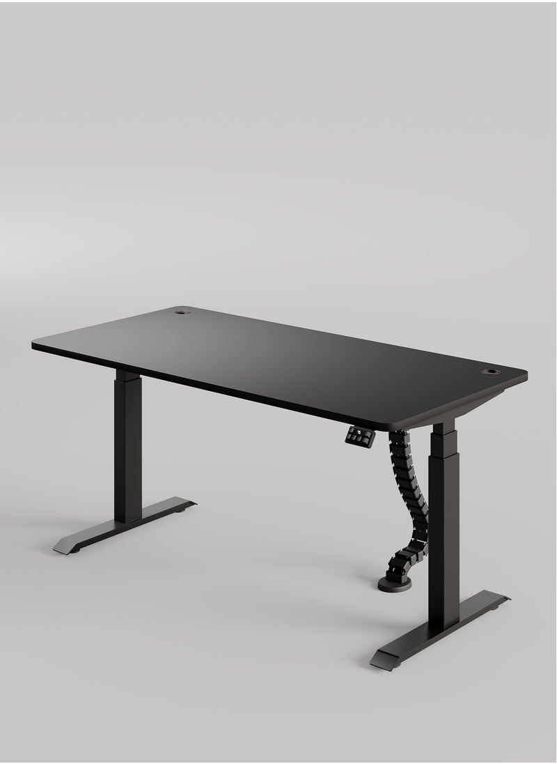 AFTERWORK - Neo Max Series Electric Height Adjustable Standing Desk Gaming Table | 140x75 cm | Black Frame & Table Top | Advanced Control | Dual Motor | Ergonomic Design - Image 1