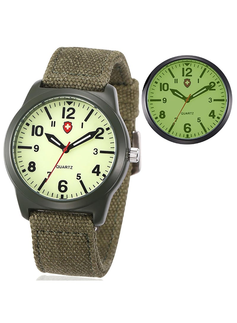 Unisex Military Watches Sport Textile Nylon Strap Stylish Men Watch Luminous Fashion Watches Analog Display Quartz Waterproof Casual Wristwatch - Image 1