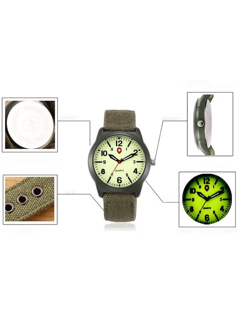 Unisex Military Watches Sport Textile Nylon Strap Stylish Men Watch Luminous Fashion Watches Analog Display Quartz Waterproof Casual Wristwatch - Image 4