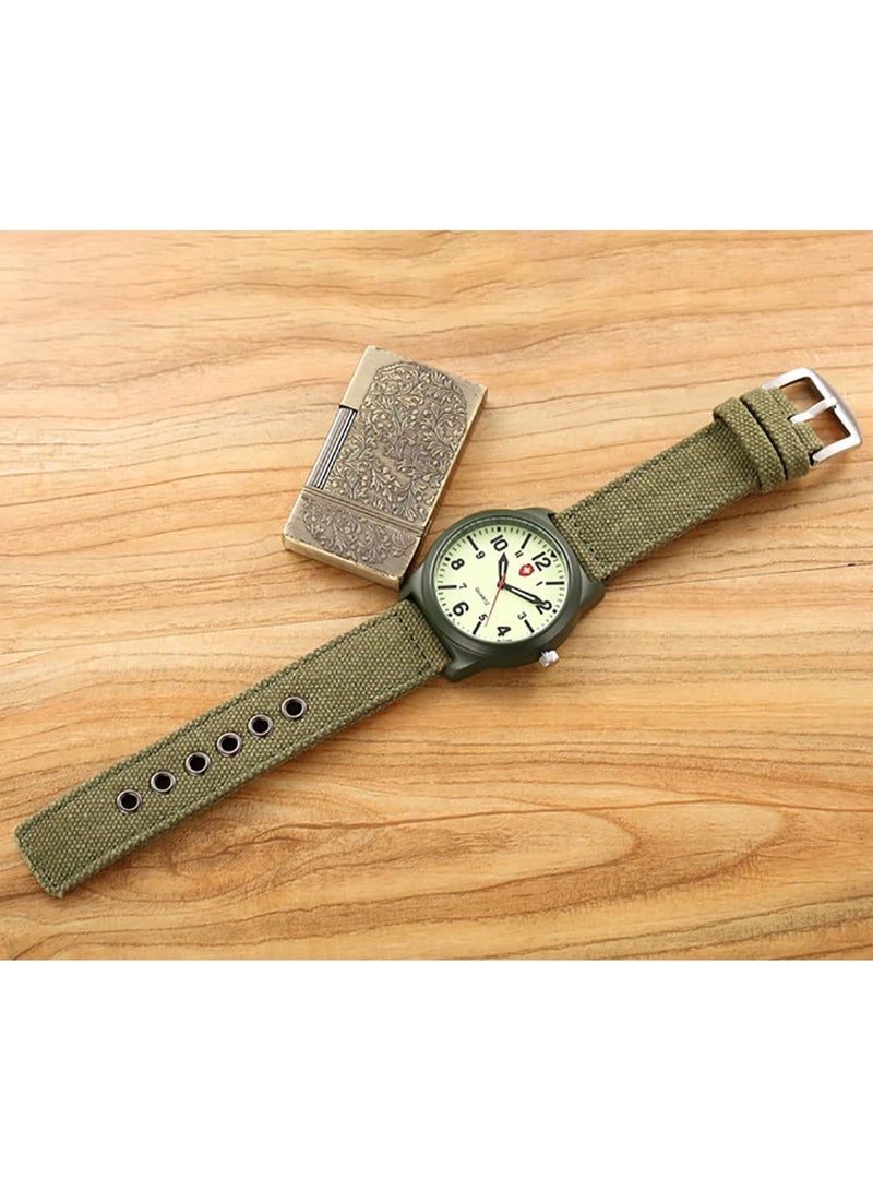 Unisex Military Watches Sport Textile Nylon Strap Stylish Men Watch Luminous Fashion Watches Analog Display Quartz Waterproof Casual Wristwatch - Image 5