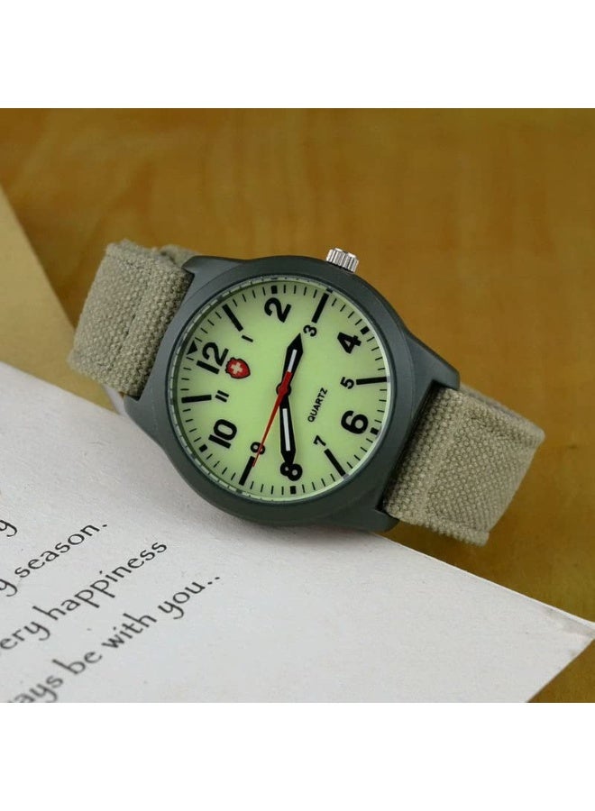 Unisex Military Watches Sport Textile Nylon Strap Stylish Men Watch Luminous Fashion Watches Analog Display Quartz Waterproof Casual Wristwatch - Image 3