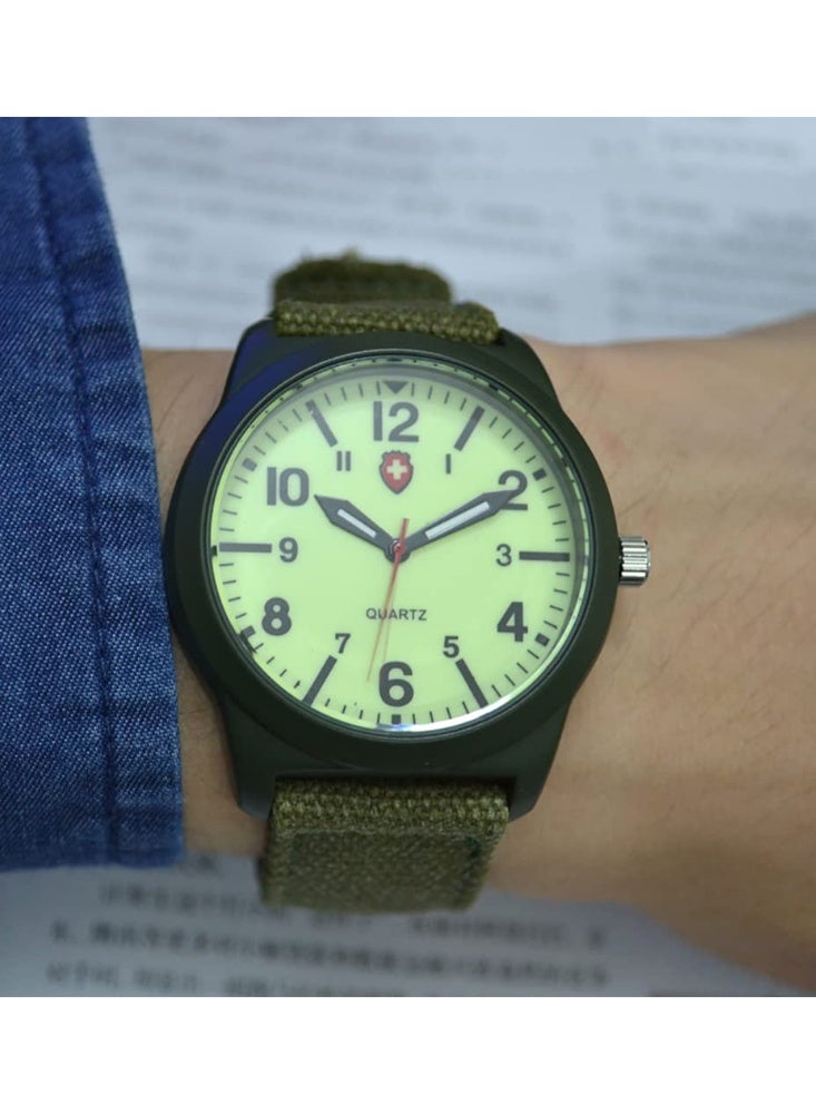 Unisex Military Watches Sport Textile Nylon Strap Stylish Men Watch Luminous Fashion Watches Analog Display Quartz Waterproof Casual Wristwatch - Image 2