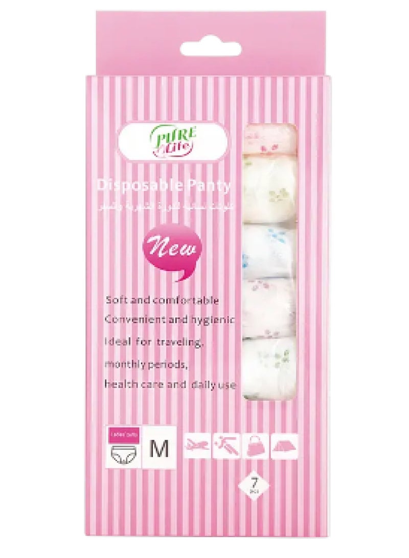 purelife Women's Panties For Menstruation Postpartum And Sports One-Time Use 7 Pcs -Size M - Image 1