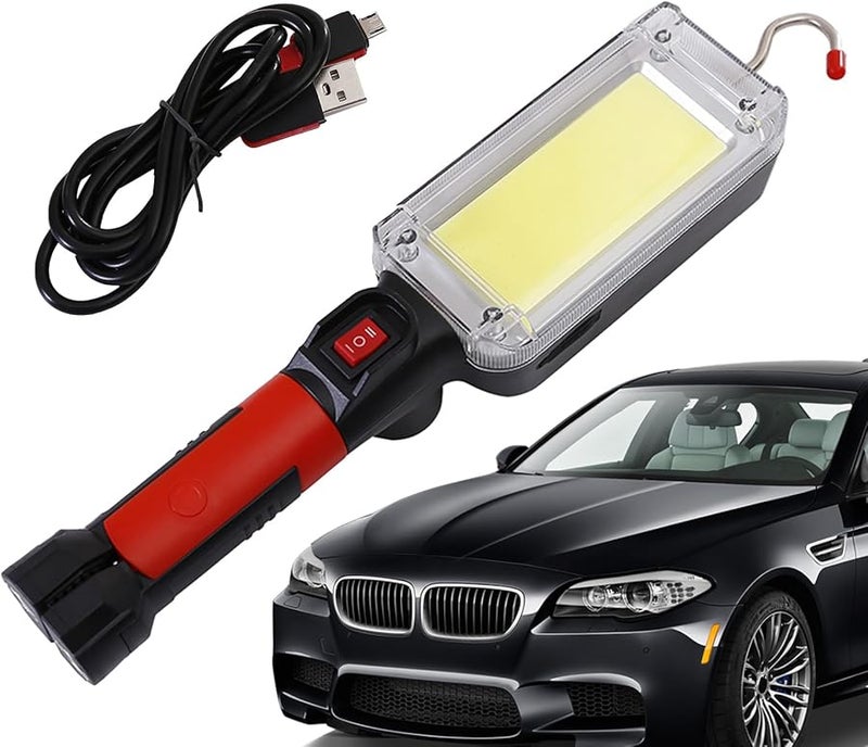 USB Rechargeable LED Work Light Adjustable Magnetic Base Portable Cob Lamp - Image 1