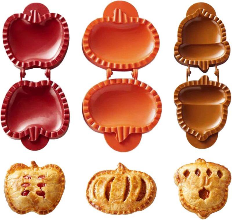 Mini Pie Molds: Red Hand Pie Press - Non-Stick Pocket Pie Molds for Holiday Party Baking - Image 3