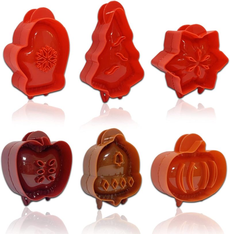 Mini Pie Molds: Red Hand Pie Press - Non-Stick Pocket Pie Molds for Holiday Party Baking - Image 1