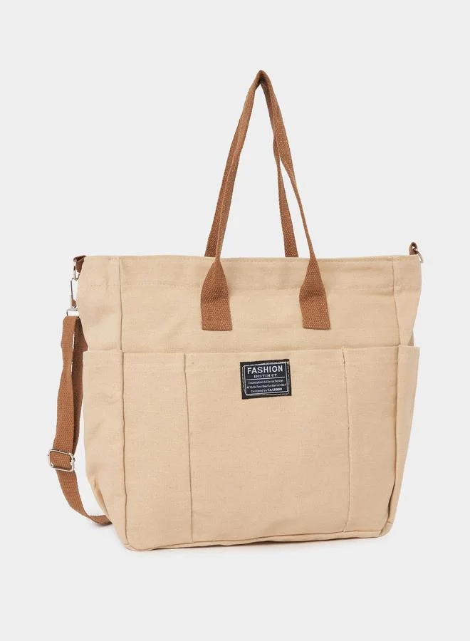Styli Patch Detail Handbag with Zip Closure