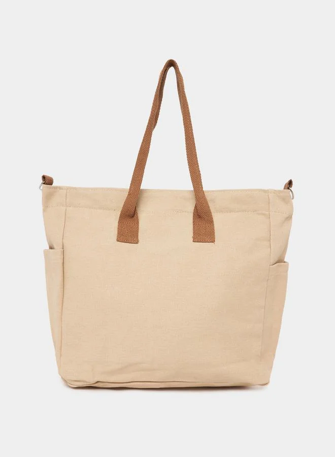 Styli Patch Detail Handbag with Zip Closure